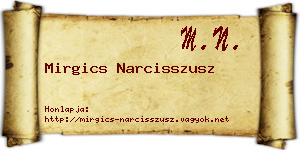 Mirgics Narcisszusz névjegykártya